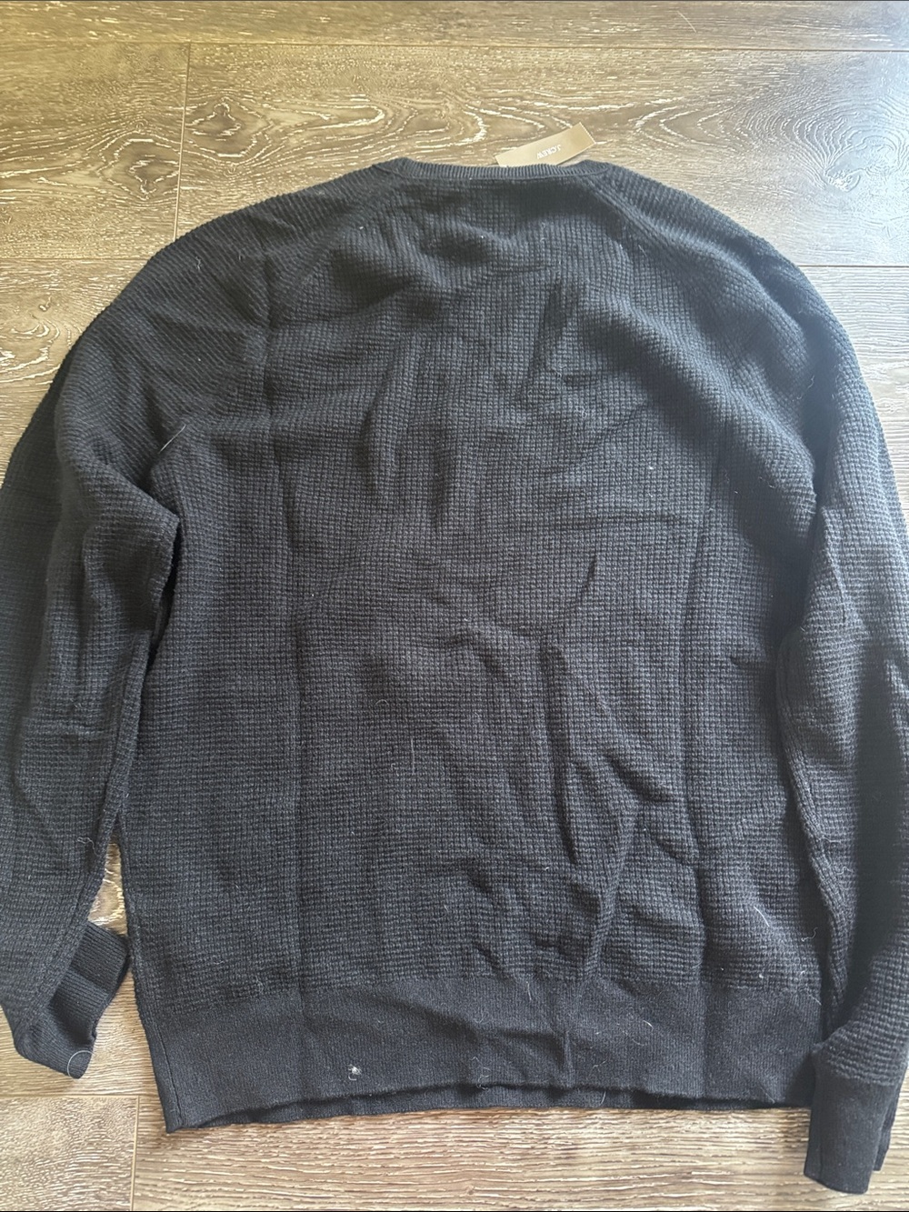 J. Crew cashmere Black Men's Textured Crewneck Sweater - Picture 3 of 3
